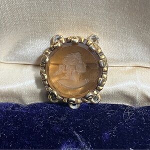 Vintage Style Glass Intaglio Jewelry Part / Piece